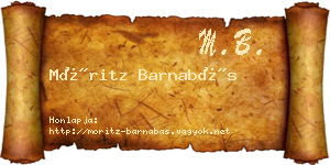 Móritz Barnabás névjegykártya